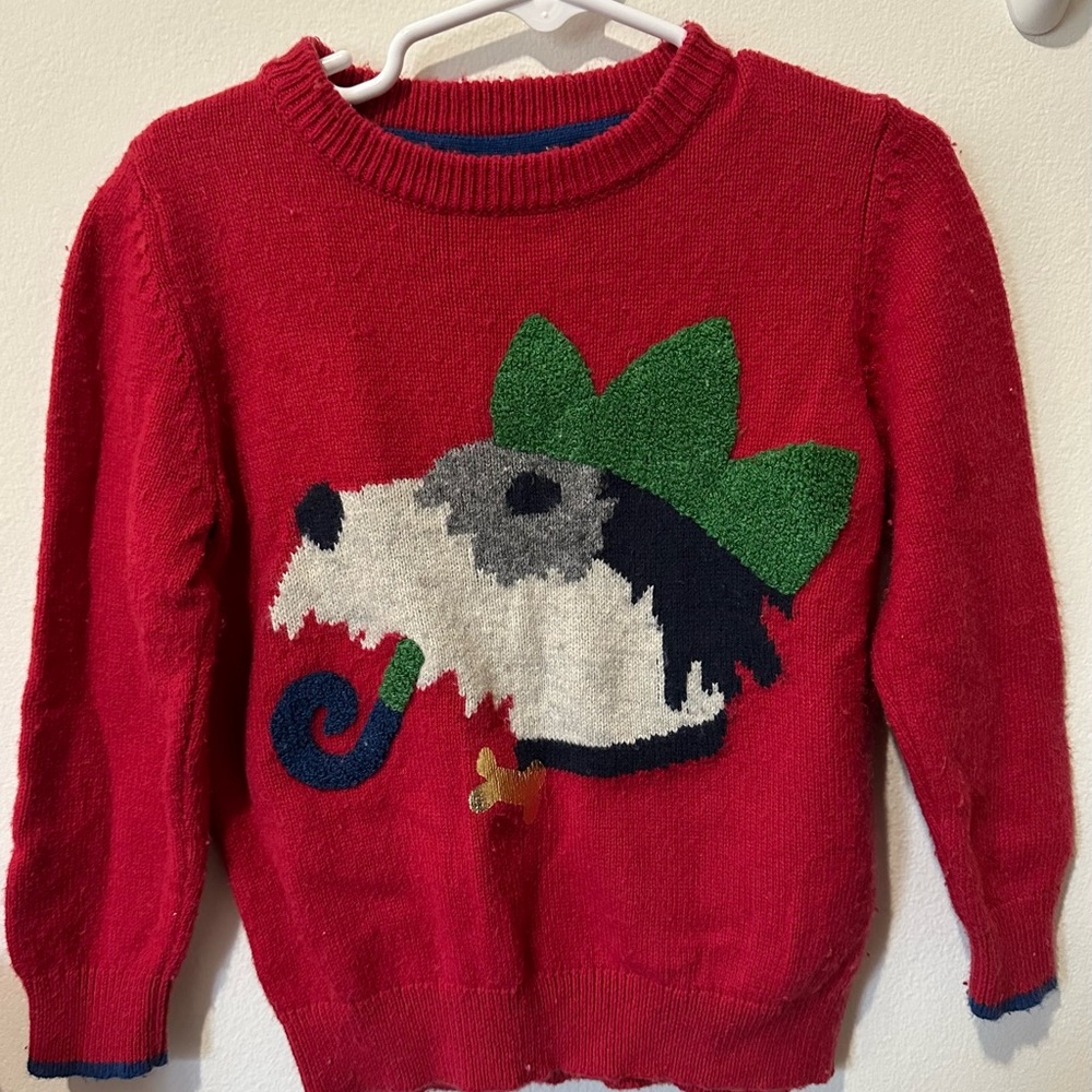 Mini Boden Dog Knit Pullover Sweater Boys Size 2-3Y